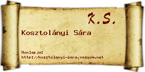 Kosztolányi Sára névjegykártya